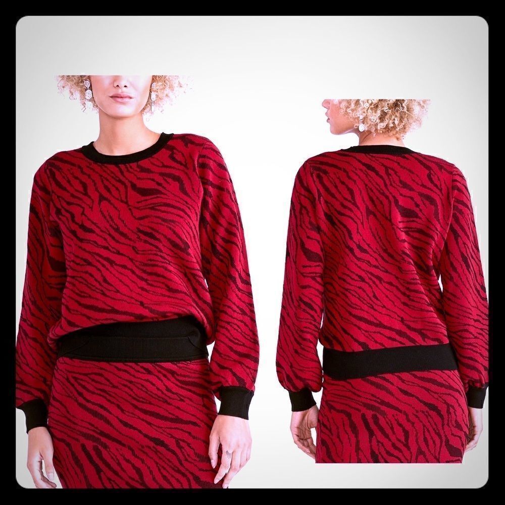 RACHEL Rachel Roy Amelia Redwood Combo Sweater-XS